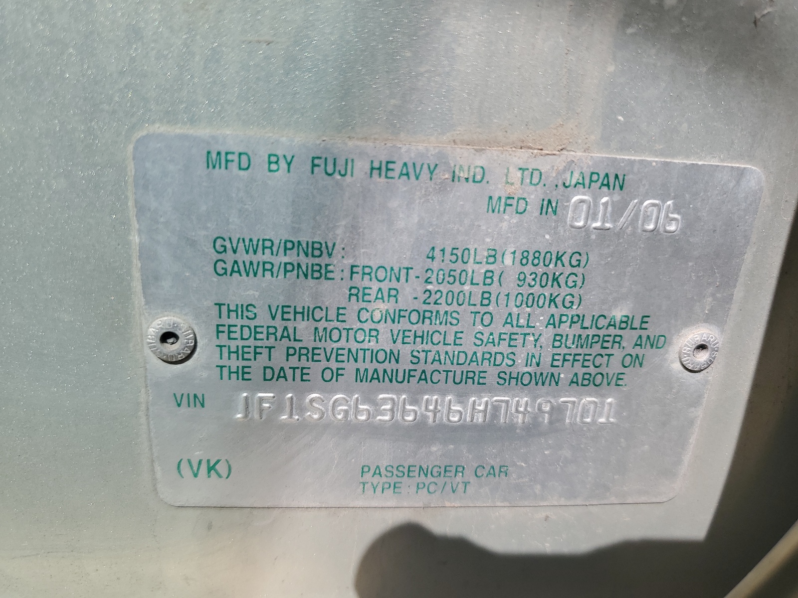 JF1SG63646H749701 2006 Subaru Forester 2.5X