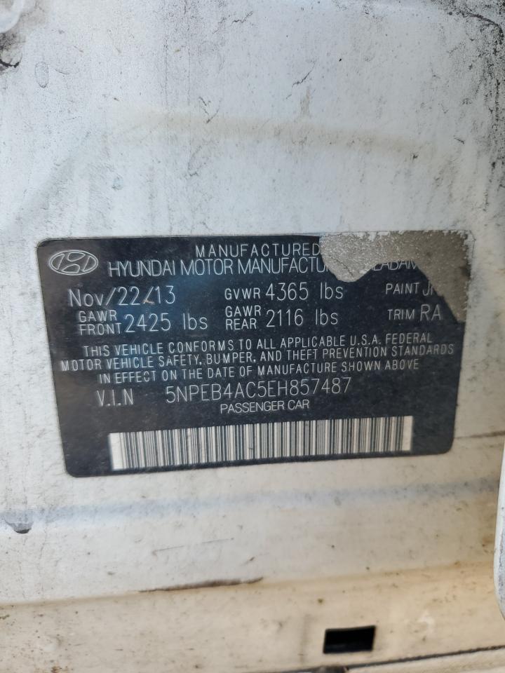 5NPEB4AC5EH857487 2014 Hyundai Sonata Gls