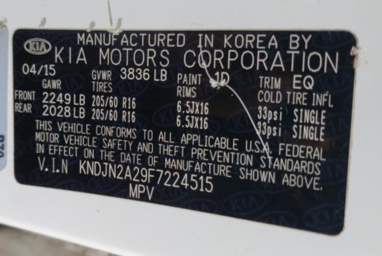 2015 Kia Soul VIN: KNDJN2A29F7224515 Lot: 48753124