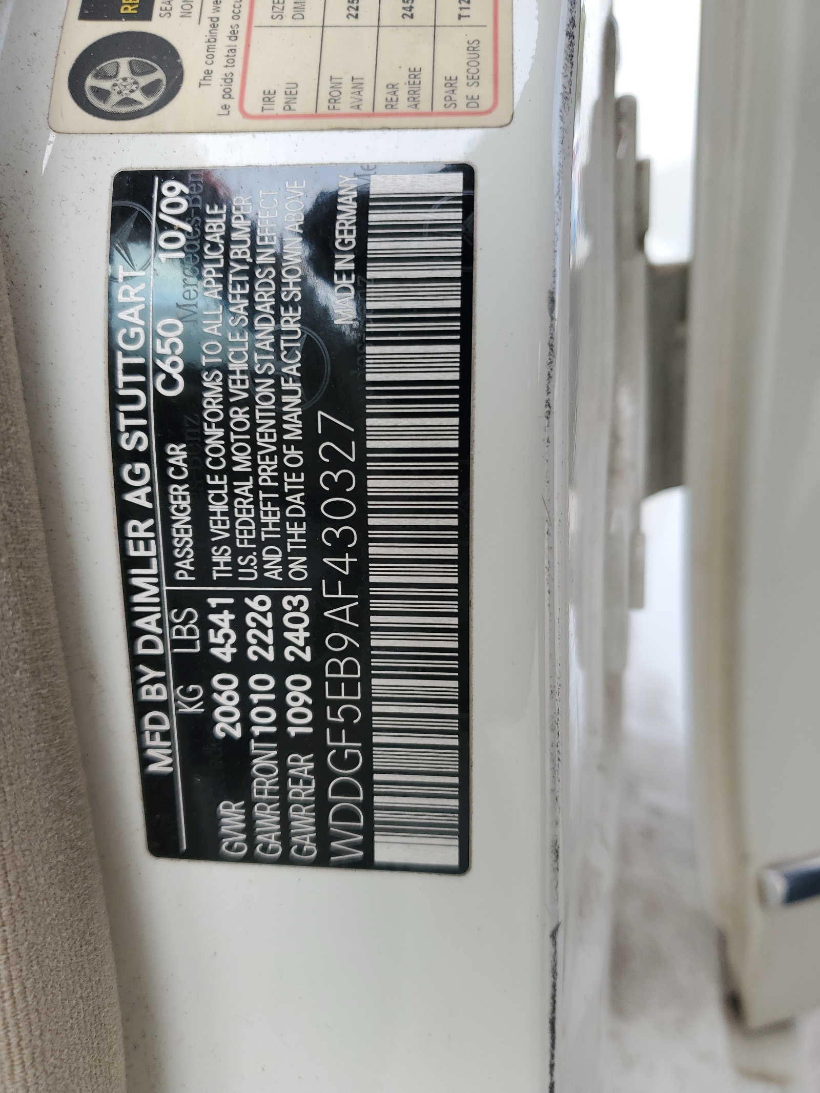 WDDGF5EB9AF430327 2010 Mercedes-Benz C 300