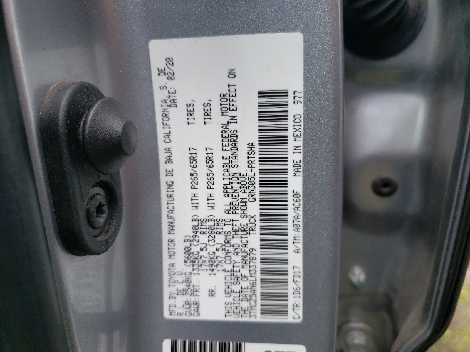 3TMCZ5AN6LM337879 2020 Toyota Tacoma Double Cab