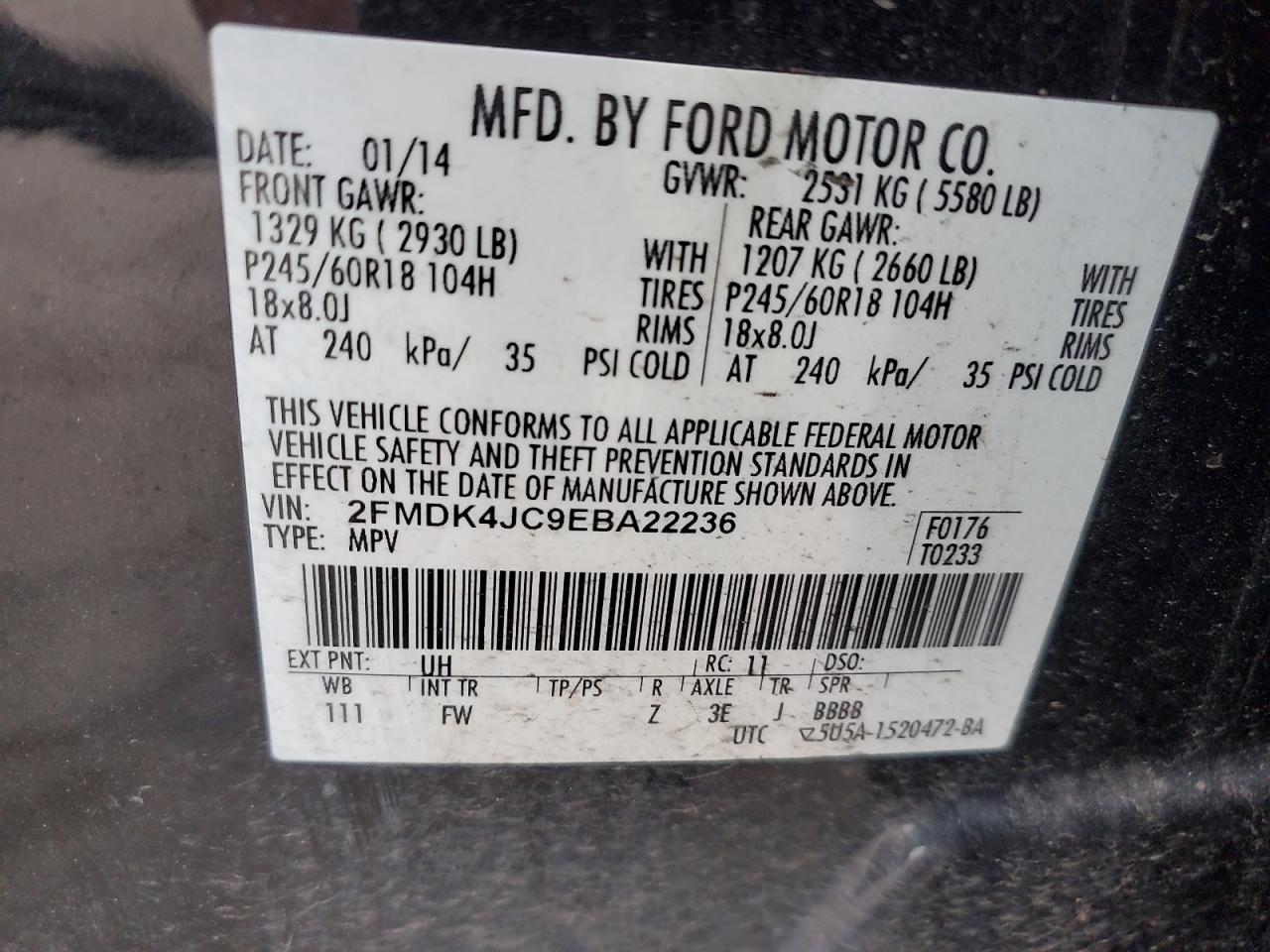 2FMDK4JC9EBA22236 2014 Ford Edge Sel