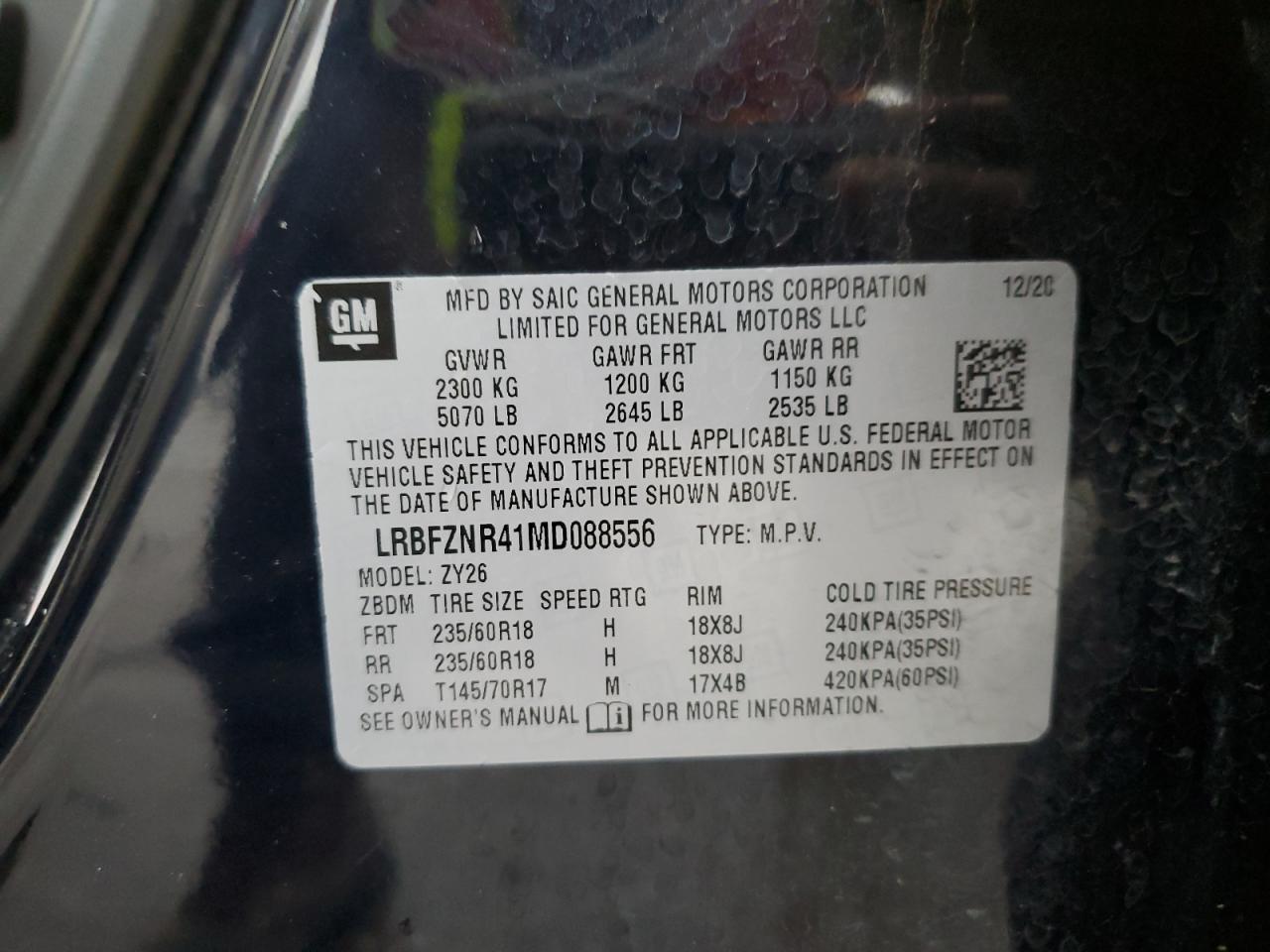 2021 Buick Envision Essence VIN: LRBFZNR41MD088556 Lot: 51776764