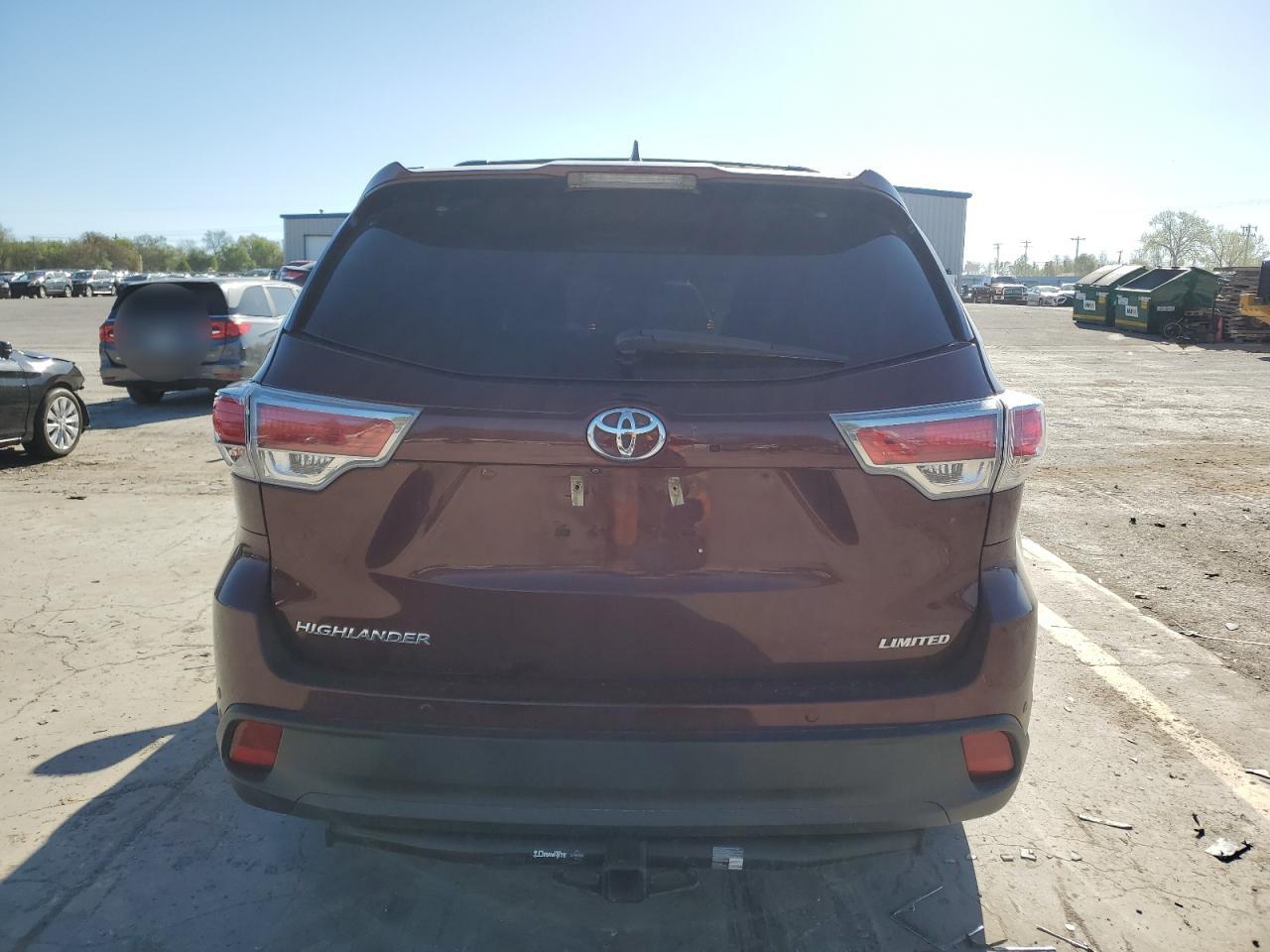 2016 Toyota Highlander Limited VIN: 5TDYKRFH0GS164631 Lot: 49396094