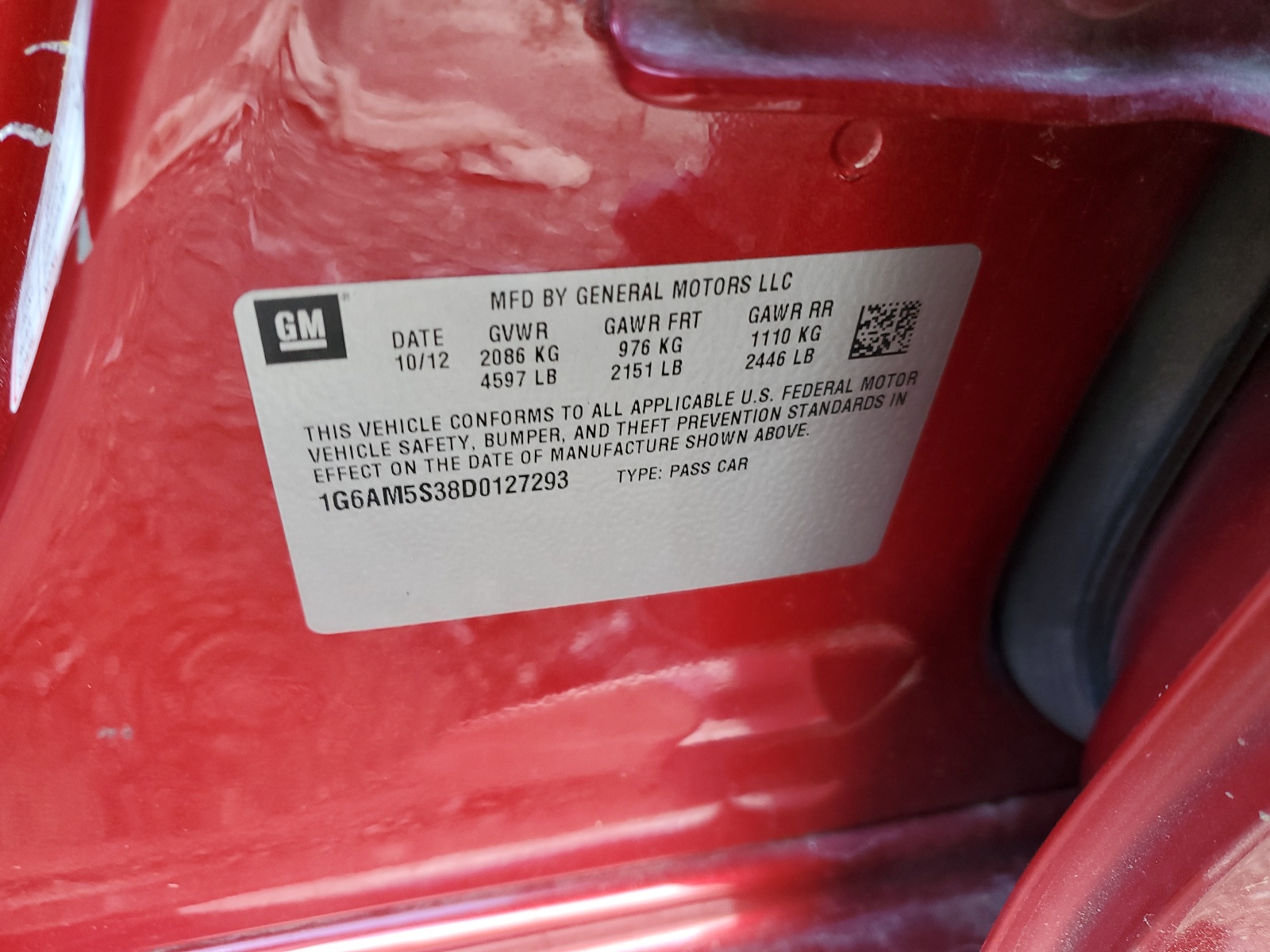 1G6AM5S38D0127293 2013 Cadillac Ats Premium