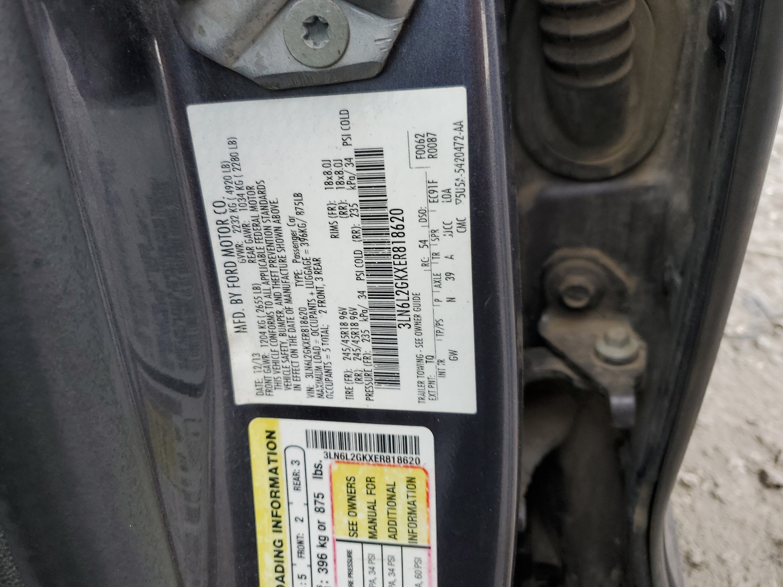 3LN6L2GKXER818620 2014 Lincoln Mkz