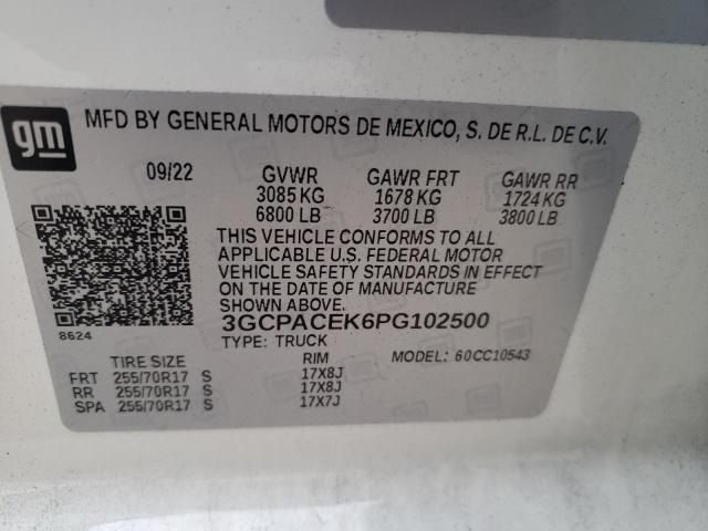 3GCPACEK6PG102500 Chevrolet All Models SILVERADO 12