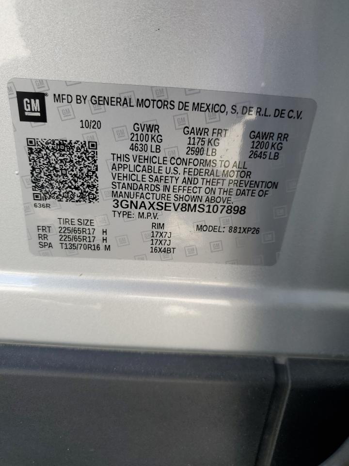 3GNAXSEV8MS107898 CHEVROLET EQUINOX 2021