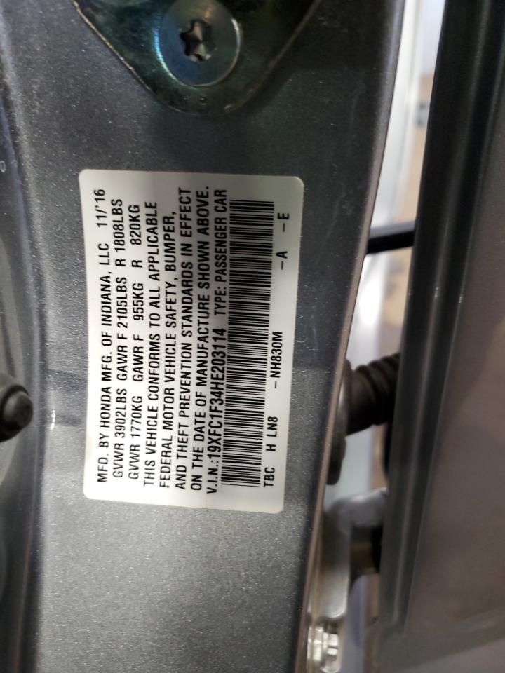19XFC1F34HE203114 HONDA CIVIC 2017