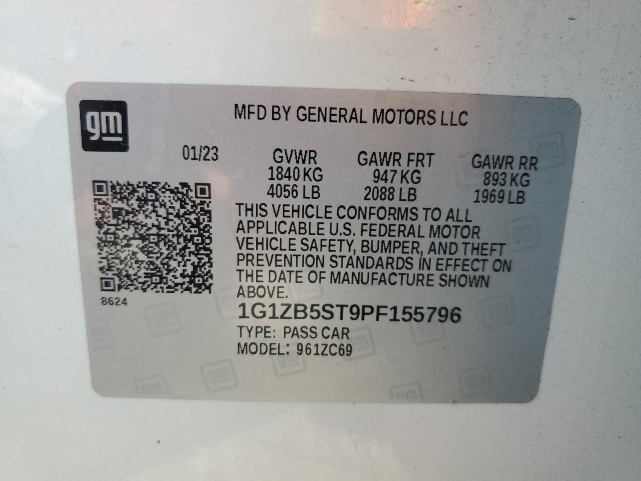 1G1ZB5ST9PF155796 CHEVROLET MALIBU 2023