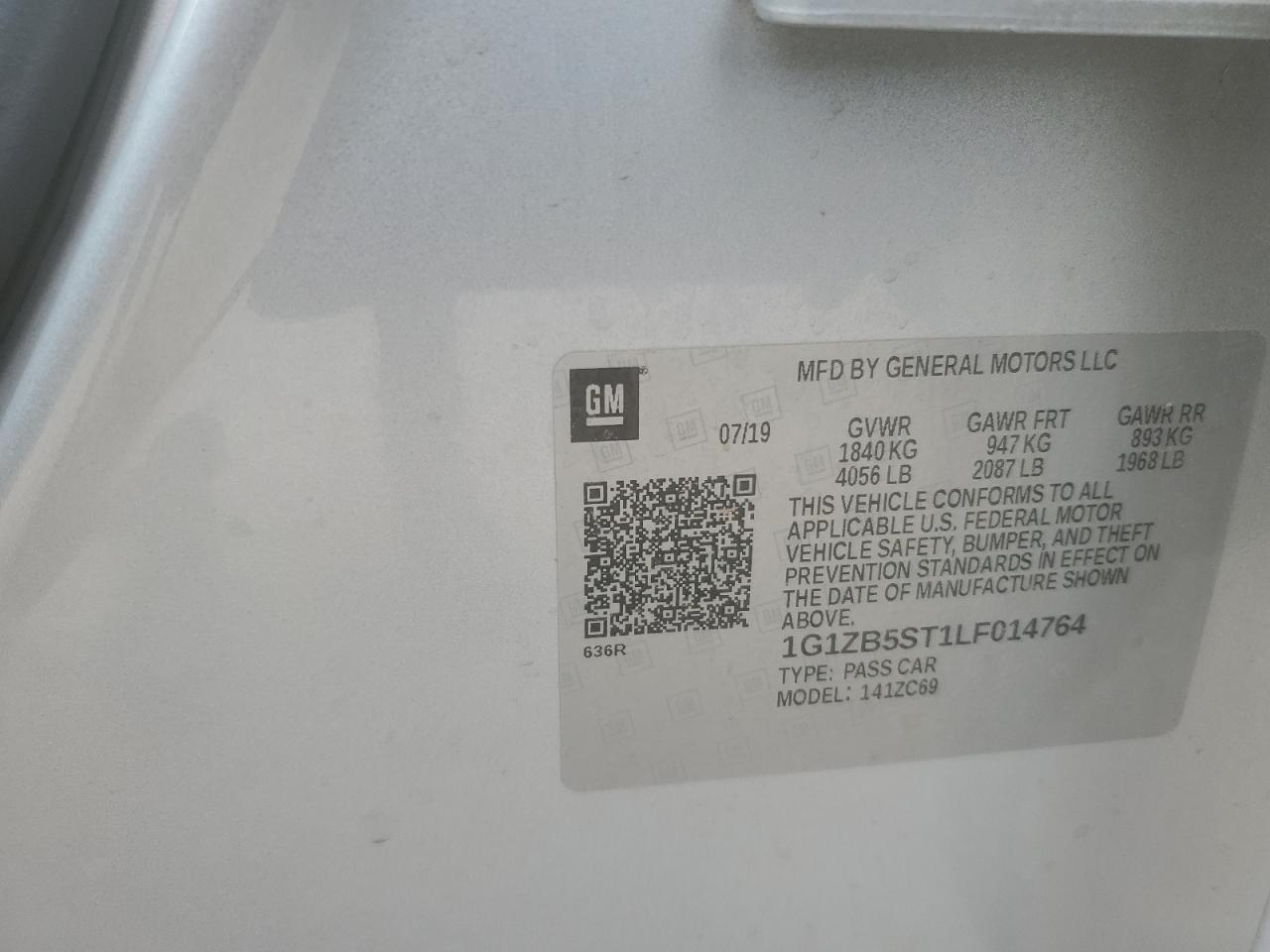 1G1ZB5ST1LF014764 CHEVROLET MALIBU 2020