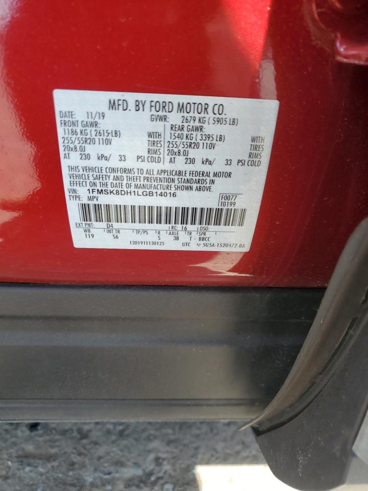 1FMSK8DH1LGB14016 FORD EXPLORER 2020