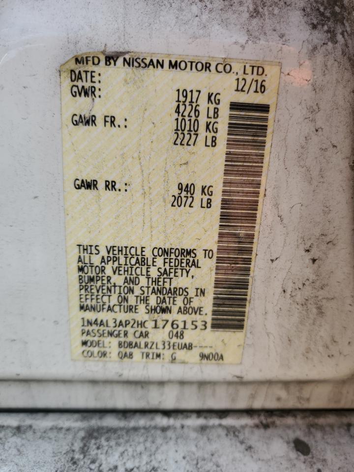 1N4AL3AP2HC176153 NISSAN ALTIMA 2017