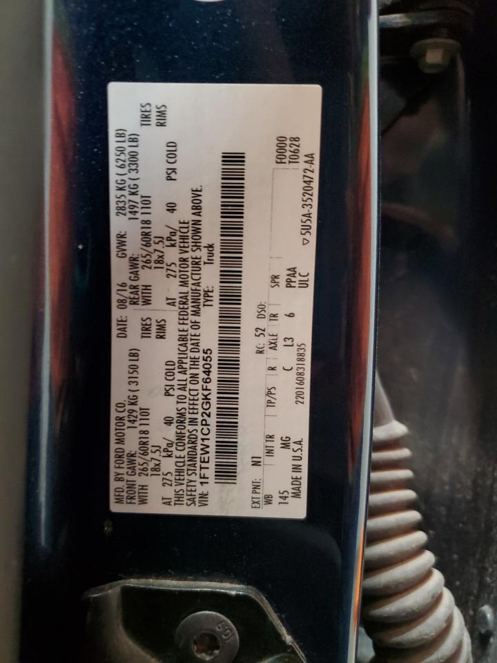 1FTEW1CP2GKF64055 FORD F-150 2016