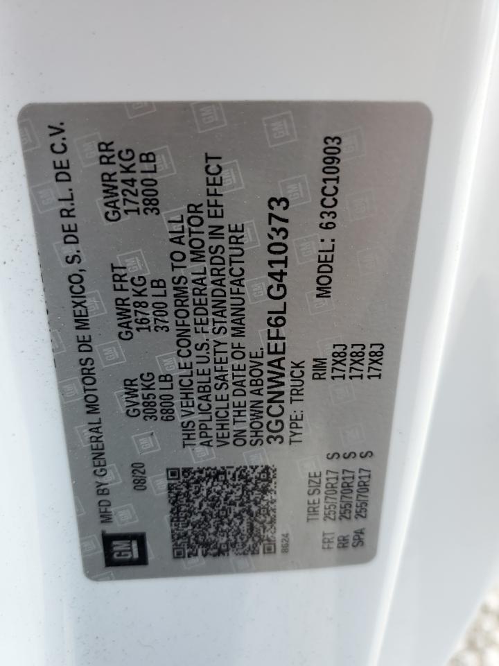 3GCNWAEF6LG410373 CHEVROLET ALL Models 2020