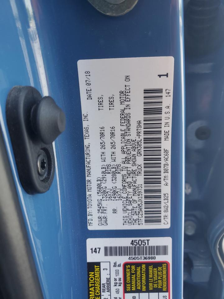 5TFCZ5AN5JX159731 TOYOTA TACOMA 2018