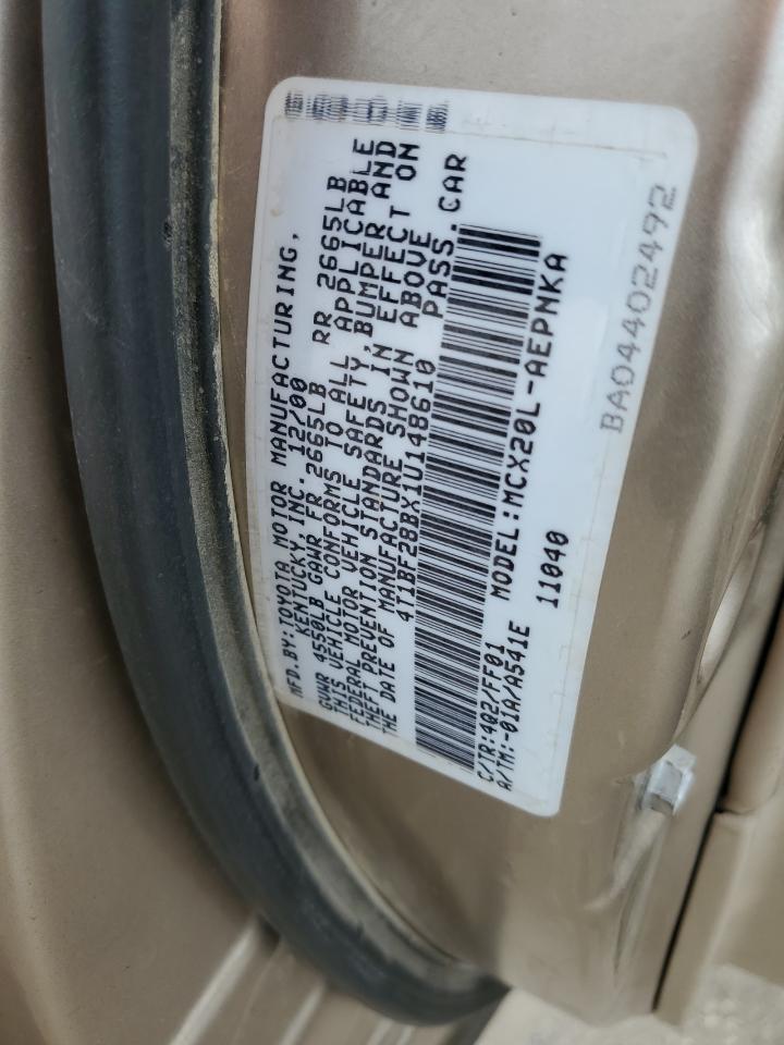 2001 Toyota Avalon Xl VIN: 4T1BF28BX1U148610 Lot: 52390985