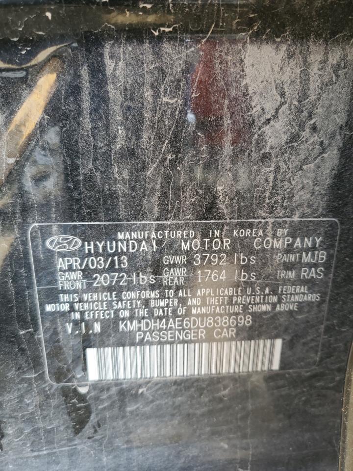 2013 Hyundai Elantra Gls VIN: KMHDH4AE6DU838698 Lot: 54791245