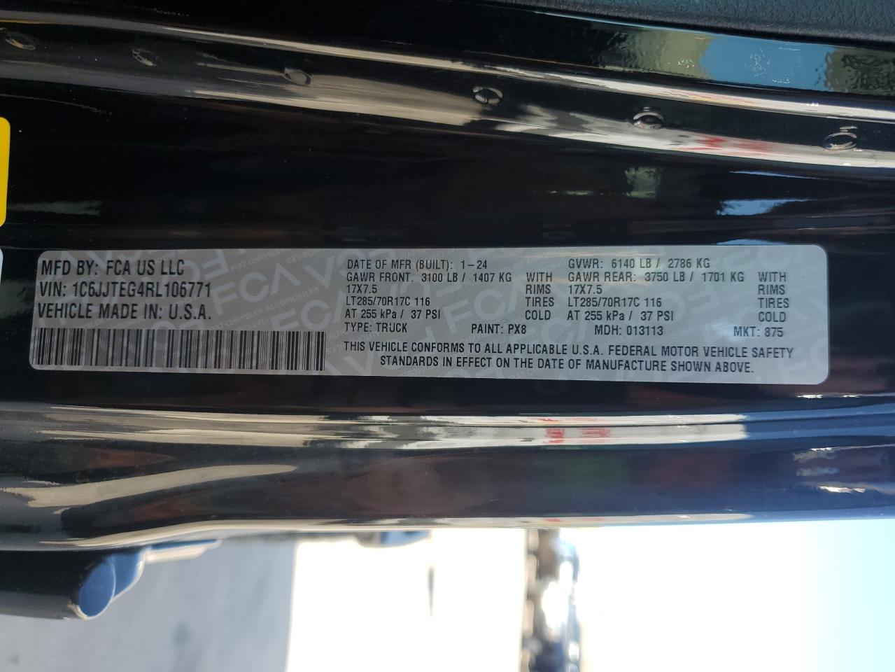 2024 Jeep Gladiator Mojave VIN: 1C6JJTEG4RL106771 Lot: 55143475