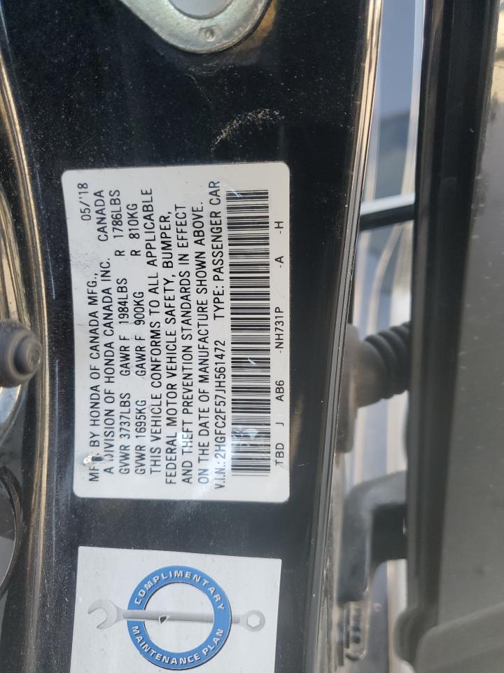 2HGFC2F57JH561472 HONDA CIVIC 2018