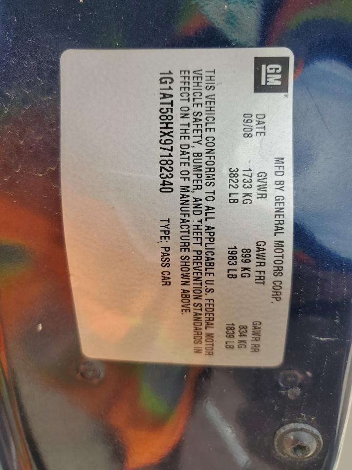 2009 Chevrolet Cobalt Lt VIN: 1G1AT58HX97182340 Lot: 53985545