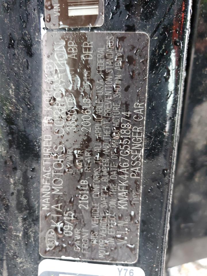 KNAFK4A67G5518874 KIA FORTE 2016