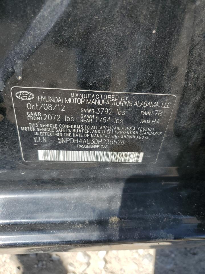 2013 Hyundai Elantra Gls VIN: 5NPDH4AE3DH235528 Lot: 54361645