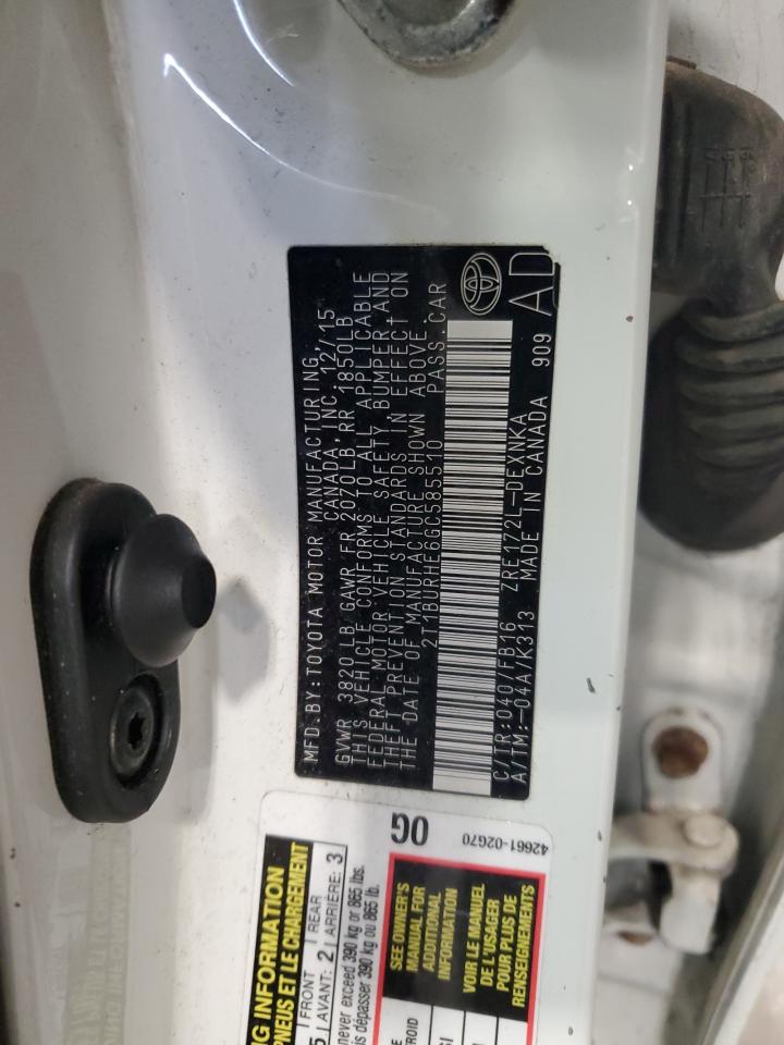 2T1BURHE6GC585510 TOYOTA COROLLA 2016
