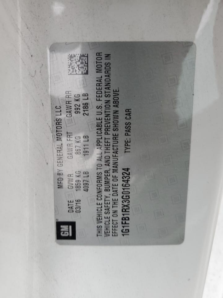 1G1FB1RX3G0164324 CHEVROLET CAMARO 2016