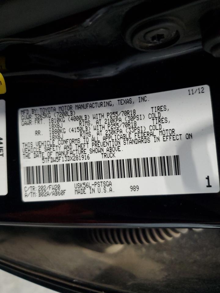 2013 Toyota Tundra Crewmax Sr5 VIN: 5TFDW5F13DX281916 Lot: 55177945