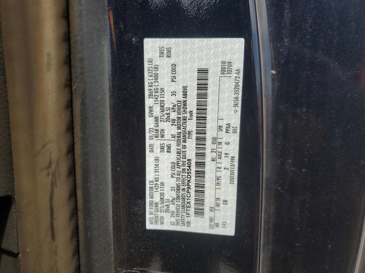 1FTEX1CP9PKD55408 FORD F-150 2023