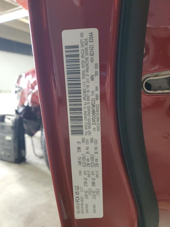 2017 Dodge Journey Se VIN: 3C4PDCAB0HT605221 Lot: 52753485