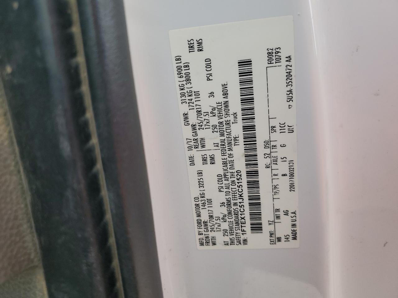1FTEX1C51JKC51520 FORD F-150 2018