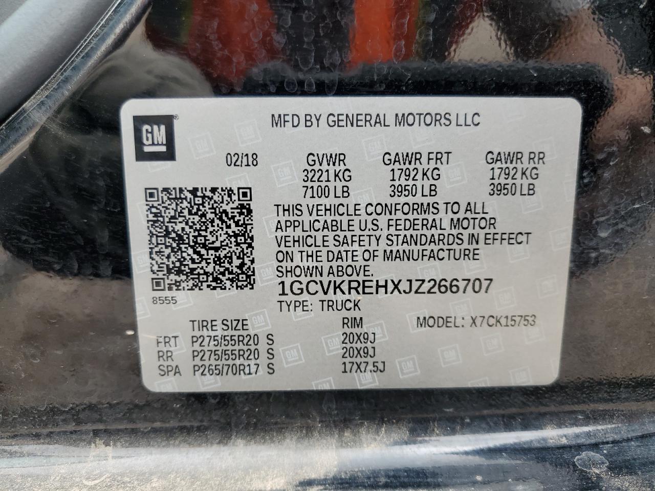 1GCVKREHXJZ266707 CHEVROLET ALL Models 2018