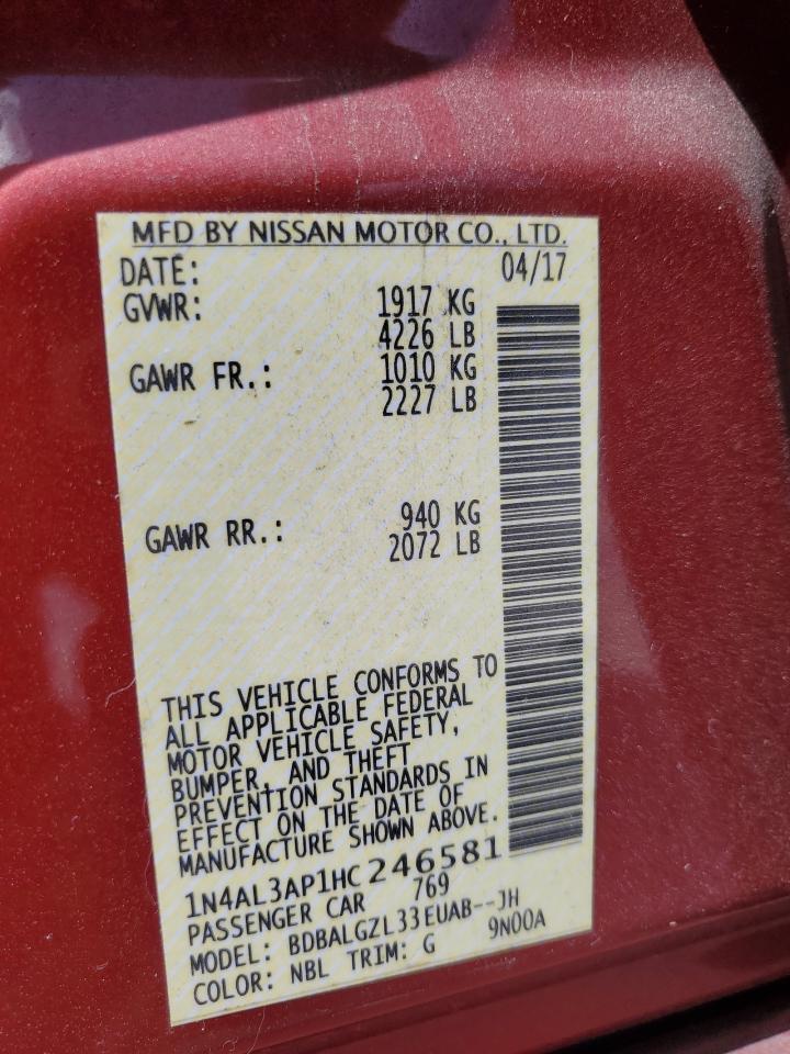 1N4AL3AP1HC246581 NISSAN ALTIMA 2017