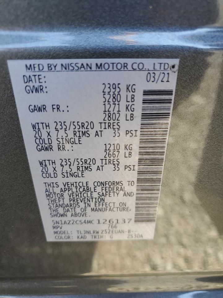 5N1AZ2CS4MC126137 NISSAN MURANO 2021