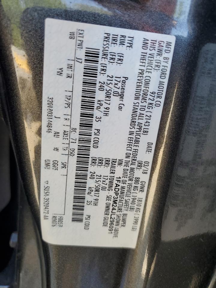 1FADP3M24JL296091 FORD FOCUS 2018