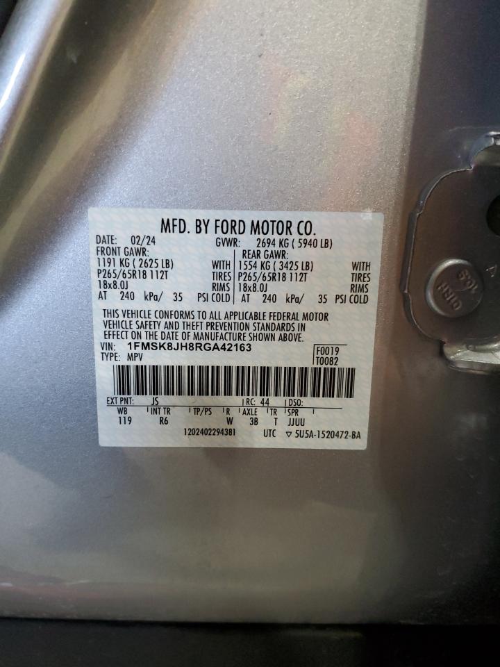 1FMSK8JH8RGA42163 FORD EXPLORER 2024