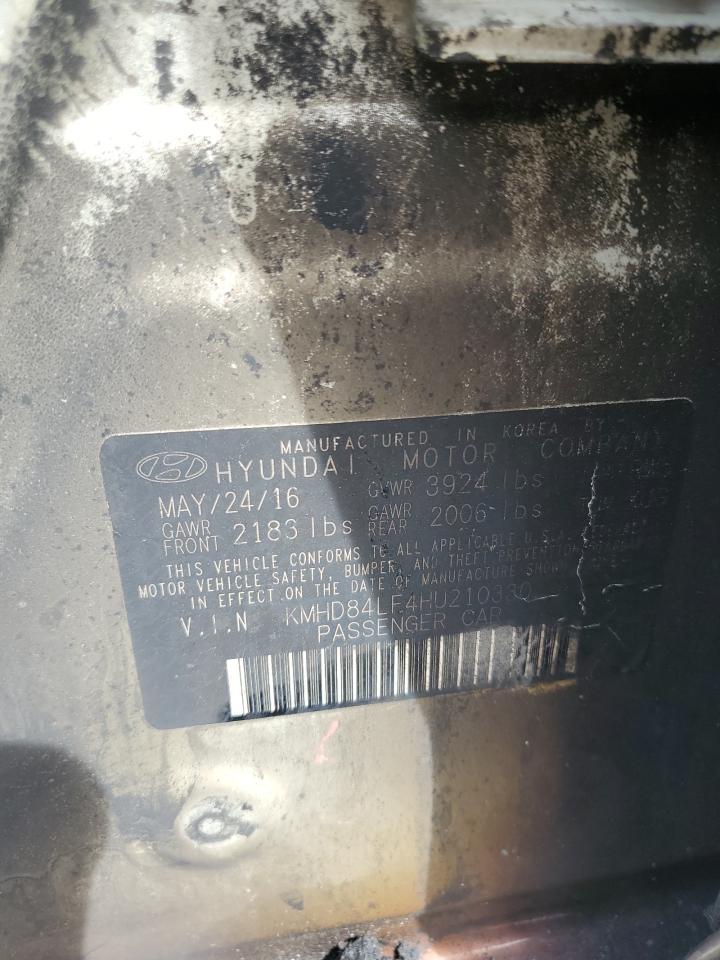 2017 Hyundai Elantra Se VIN: KMHD84LF4HU210330 Lot: 54000535