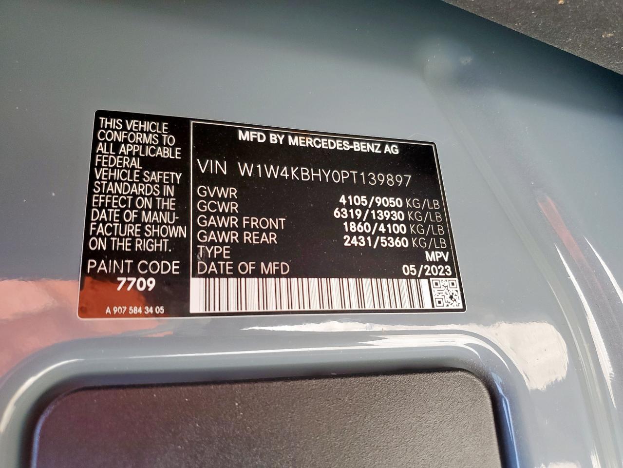 2023 Mercedes-Benz Sprinter 2500 VIN: W1W4KBHY0PT139897 Lot: 52531365