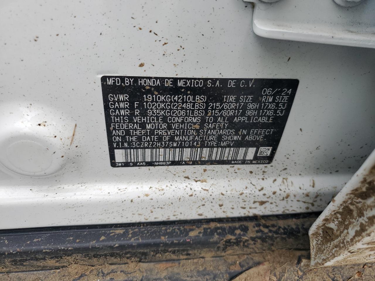 3CZRZ2H37SM710143 HONDA HR-V 2025
