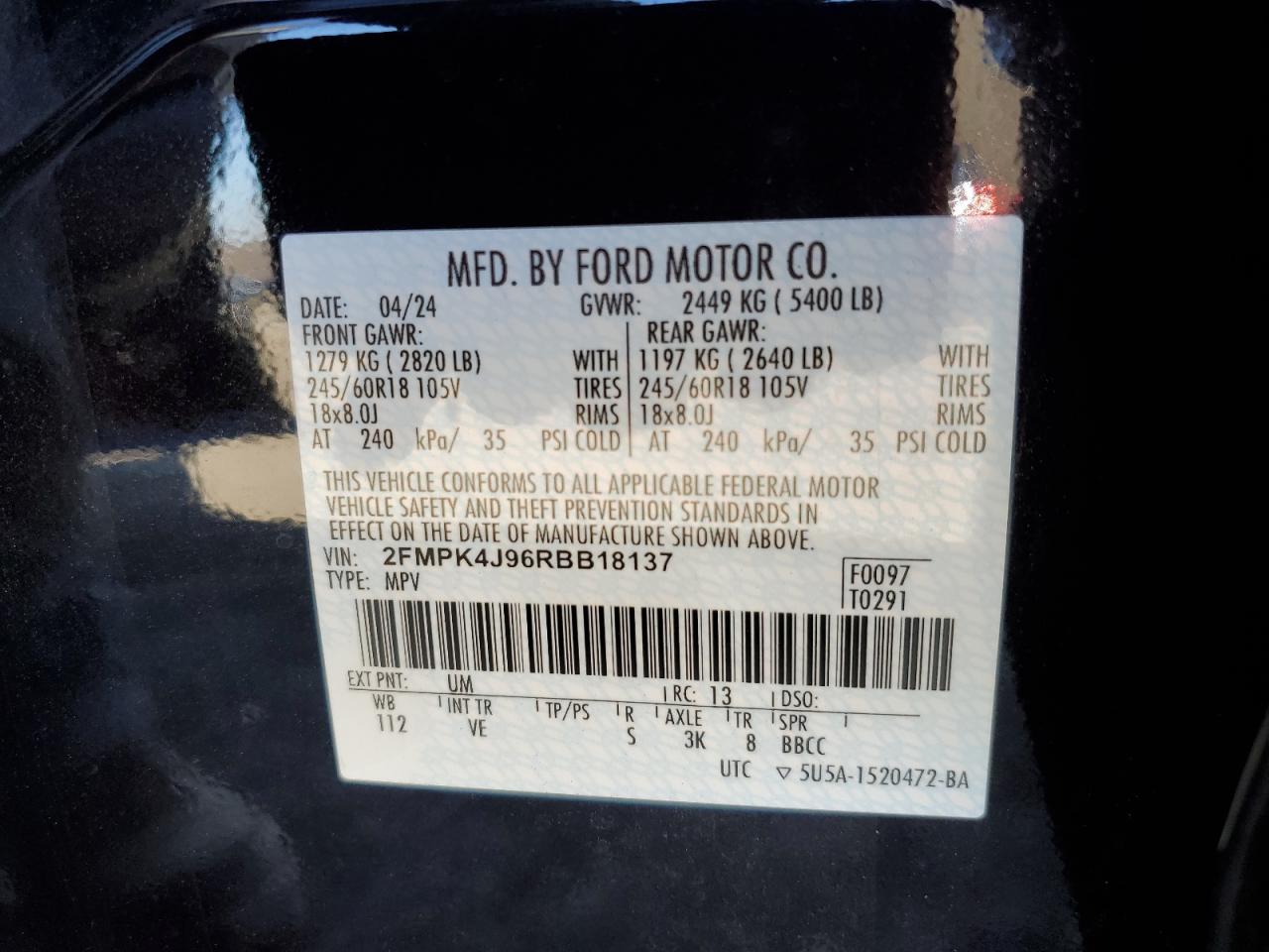 2FMPK4J96RBB18137 FORD EDGE 2024