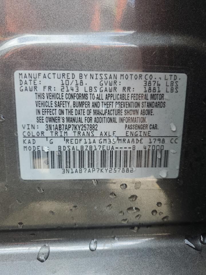3N1AB7AP7KY257882 NISSAN SENTRA 2019