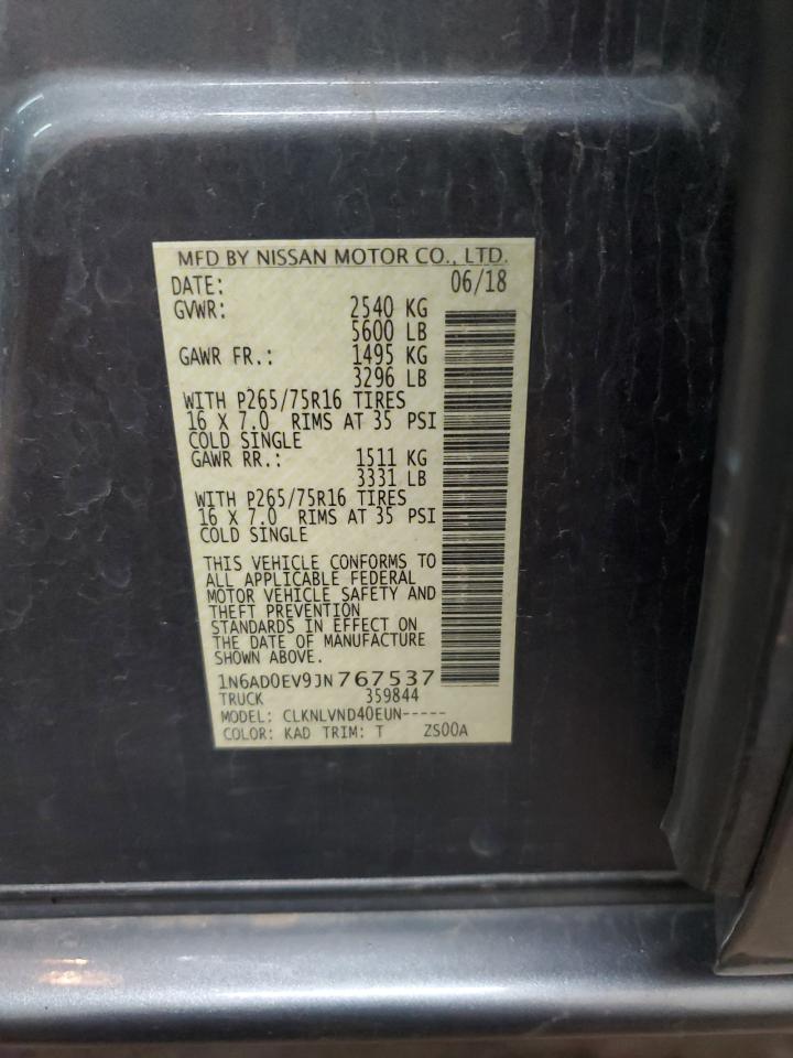 1N6AD0EV9JN767537 NISSAN FRONTIER 2018