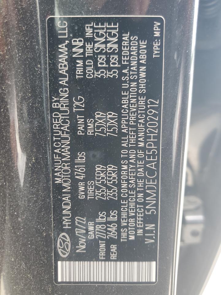 2023 Hyundai Tucson Limited VIN: 5NMJECAE5PH202912 Lot: 53289105
