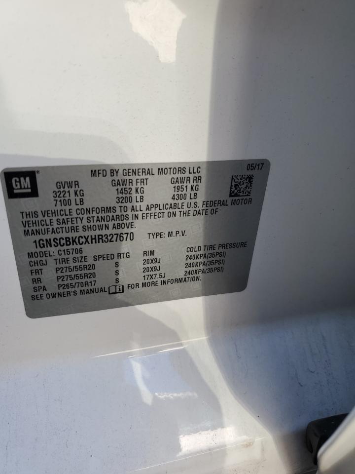 1GNSCBKCXHR327670 CHEVROLET TAHOE 2017
