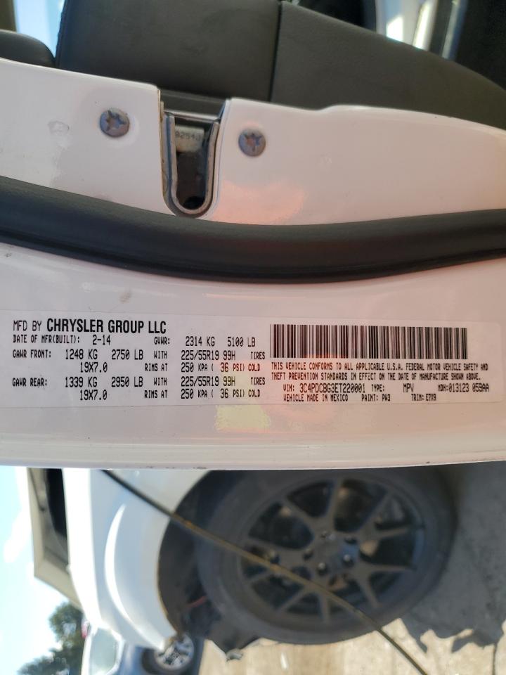 2014 Dodge Journey Sxt VIN: 3C4PDCBG3ET220001 Lot: 53240925