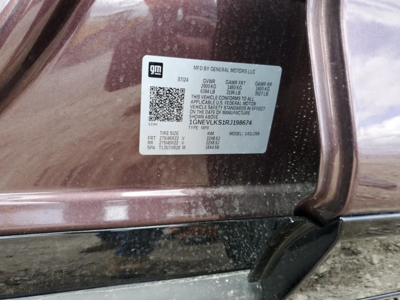 1GNEVLKS1RJ198674 CHEVROLET TRAVERSE 2024
