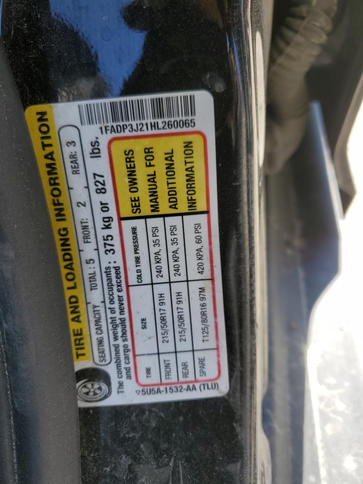1FADP3J21HL260065 FORD FOCUS 2017