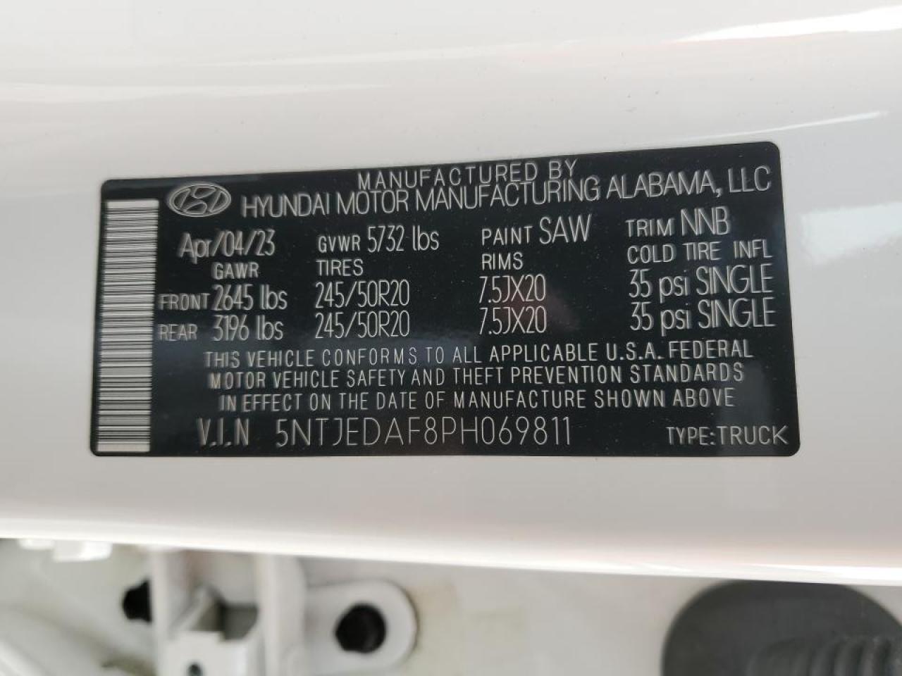 2023 Hyundai Santa Cruz Limited VIN: 5NTJEDAF8PH069811 Lot: 52806245